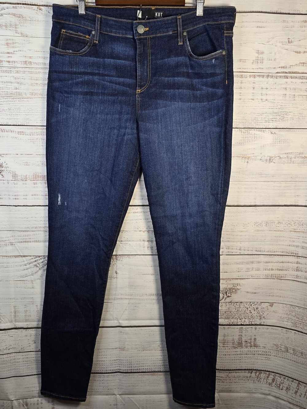 Kut from the Kloth Size 18 Dark Wash Skinny Jeans High-Rise Stretch Denim
